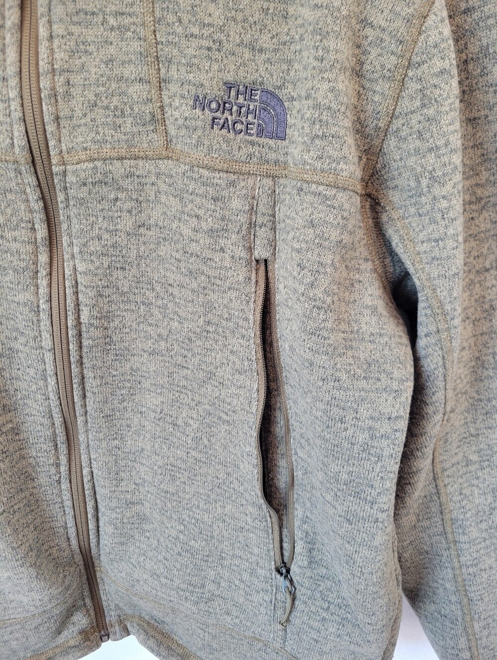 The North Face Men’s XL Sherpa Lined Hoodie Army Green Zip Up Jacket - Picture 3 of 4